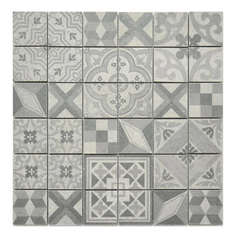 Mosaik Impronta Italgraniti SQP0MF Square Pattern Mix F grau anthrazit 30x30 cm I.Sorte