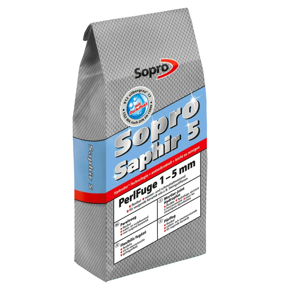 Fugenmasse Sopro 91205 SoproSaphir 5 PerlFuge 1-5 mm silbergrau - 5 kg