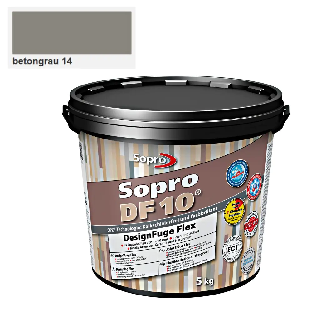 Fugenmasse Sopro 105405 Designfuge Flex DF 10 betongrau 14 - 5 kg