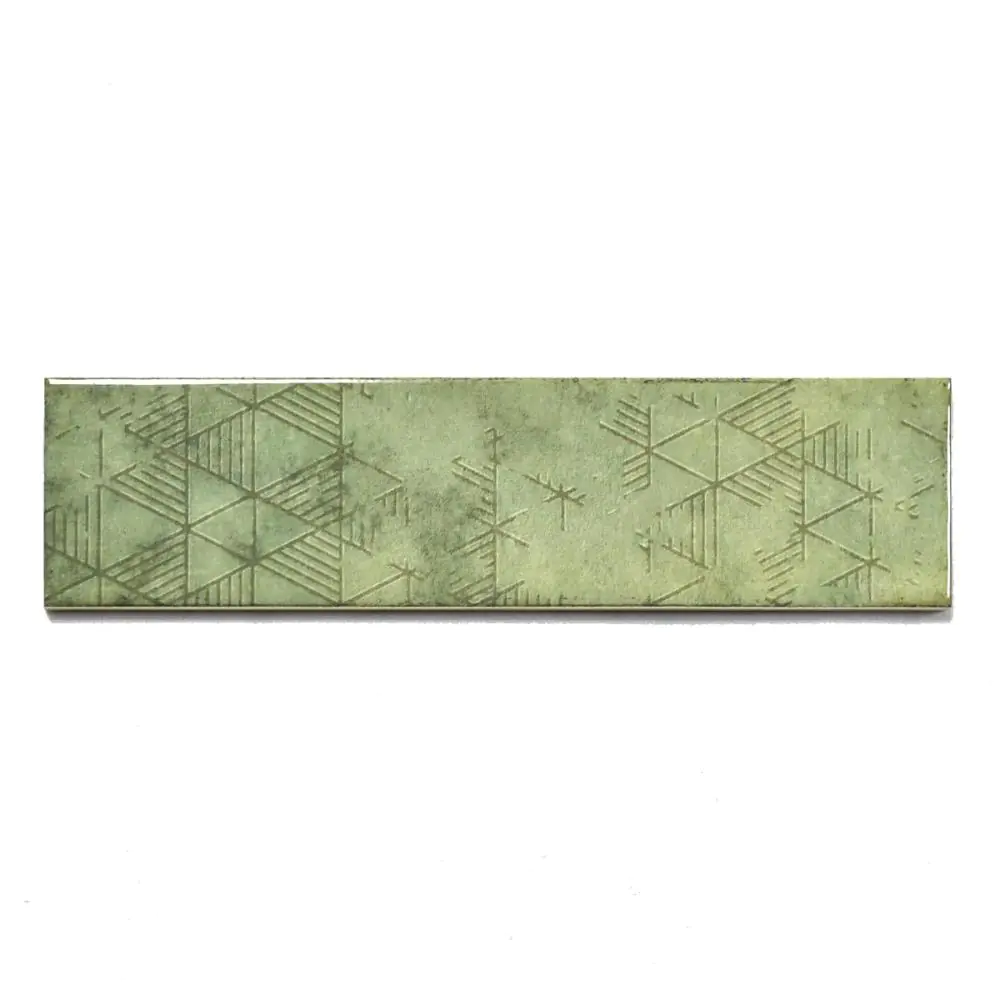 Wandfliese Dekor Cifre Omnia green brillo grün 7,5x30 cm I.Sorte