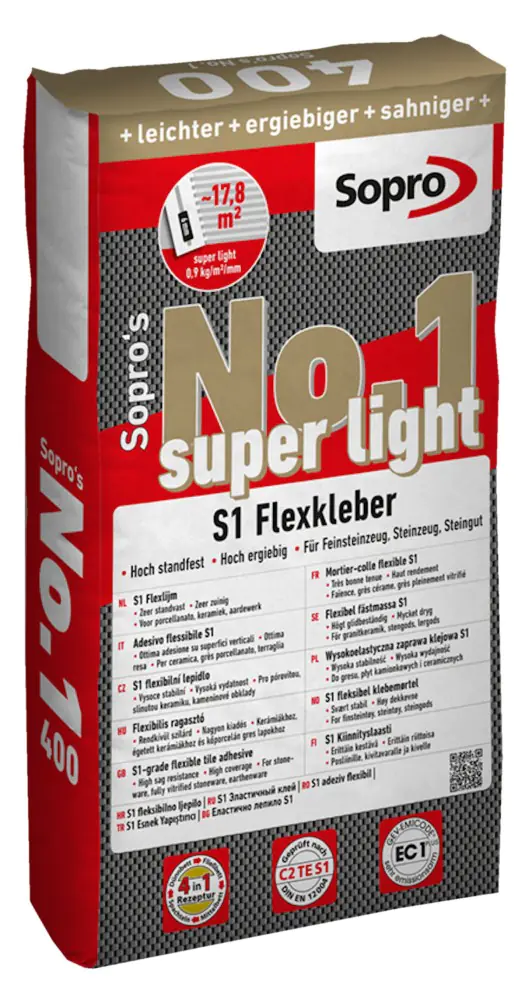 Fliesenkleber Sopro No.1 400 Flexkleber super light 25 kg