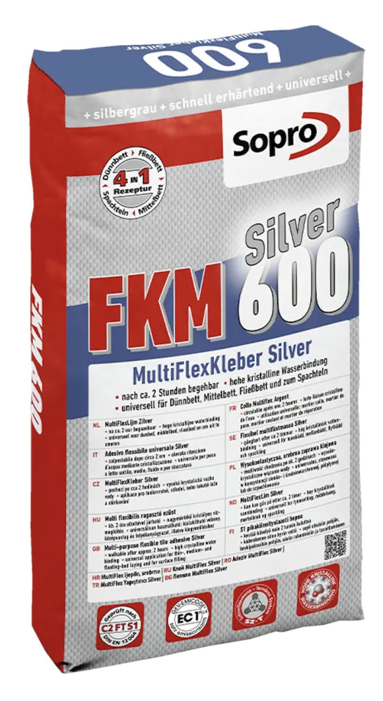 Fliesenkleber Sopro FKM 600 Silver MultiFlexKleber Silver 25 kg