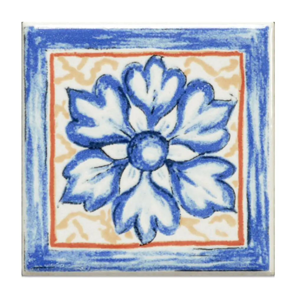 Mosaik Einleger Villeroy & Boch 1205 D353 Siena blau Blume 5x5 cm I.Sorte