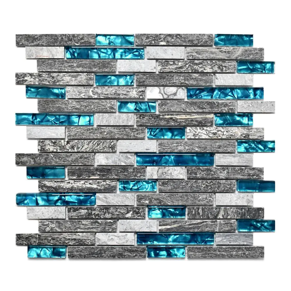 Mosaik Haju KL1510G anthrazit grau türkis 29x30 cm I.Sorte