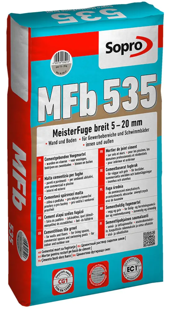 Fugenmasse Sopro MeisterFuge MFb 535 breit 5-20 mm grau 15 - 25 kg