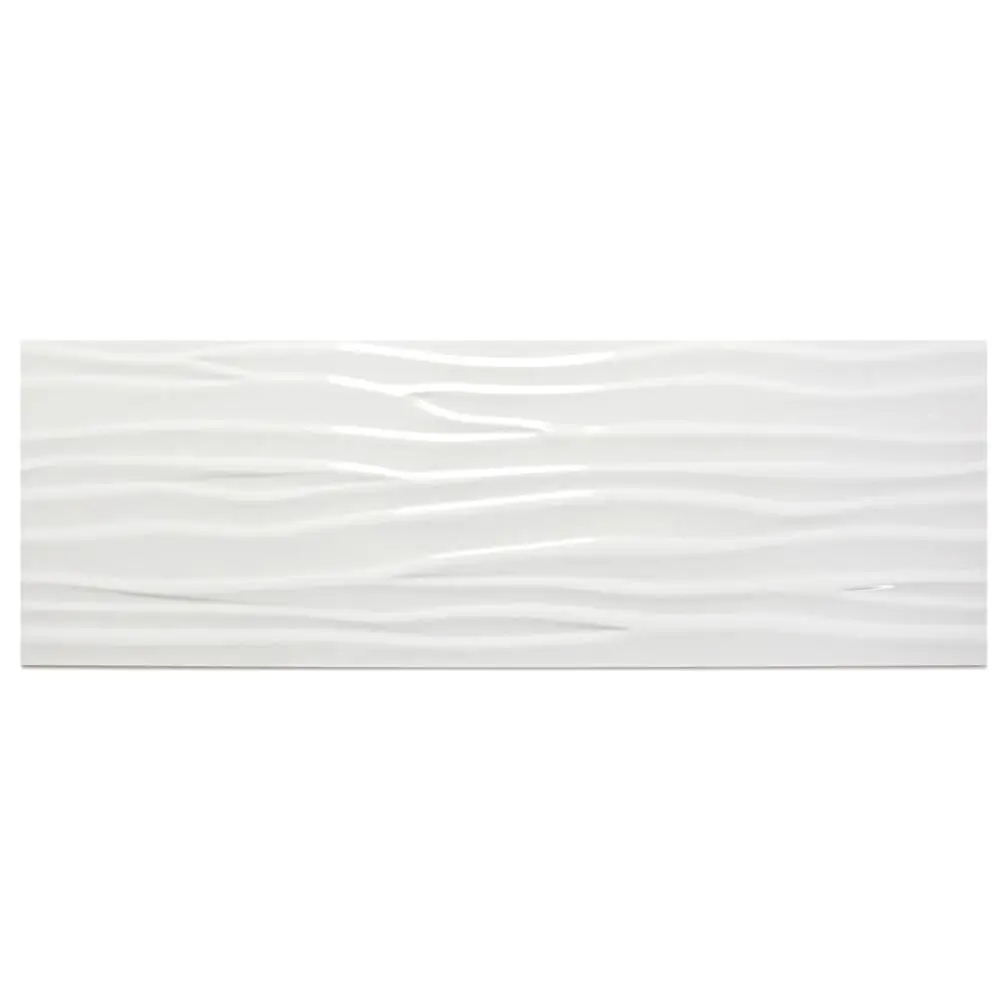 Wandfliese Dekor Cifre Glaciar Wave Welle brillo weiß 30x90 cm I.Sorte