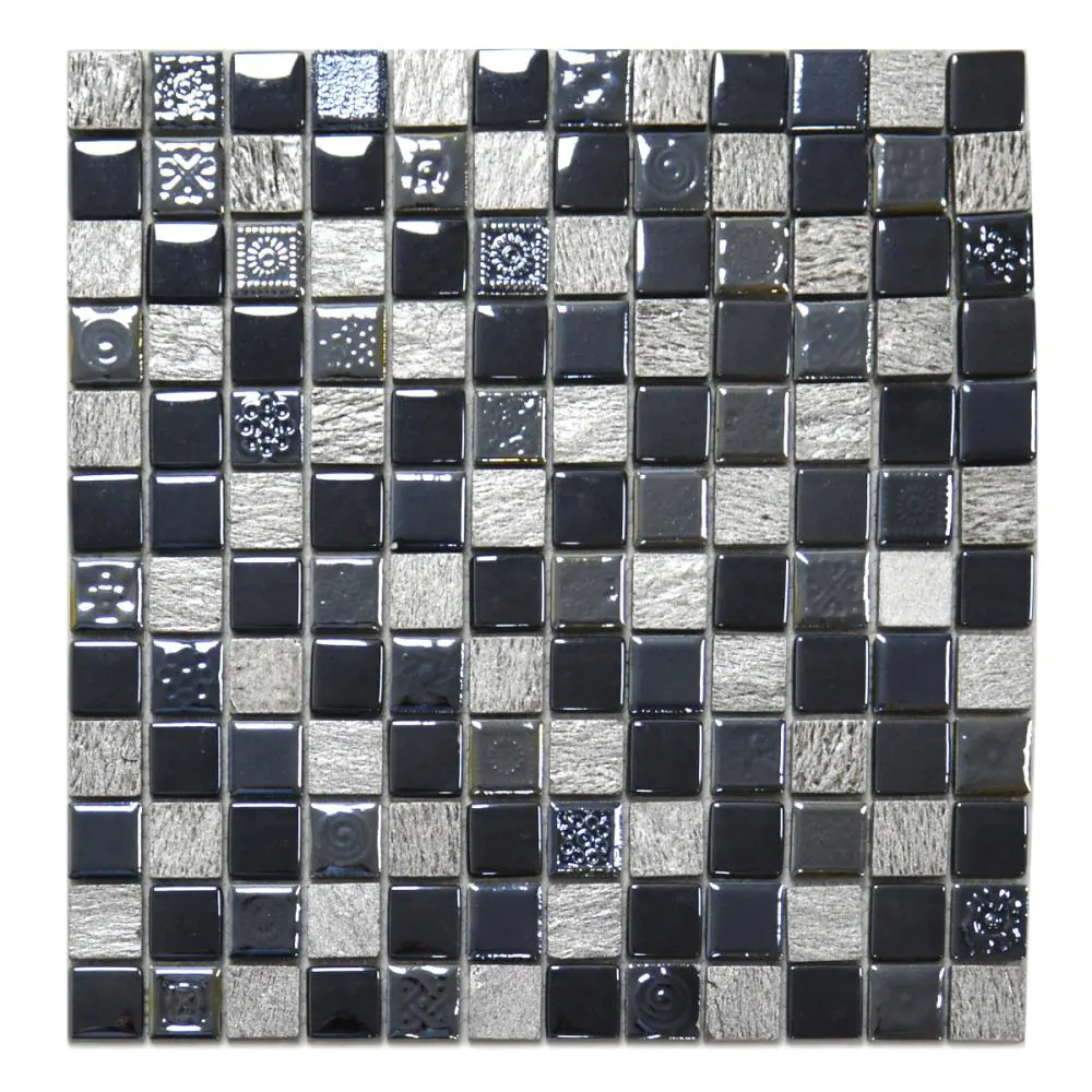 Mosaik Cifre Cautive trento schwarz silber 30x30 cm I.Sorte