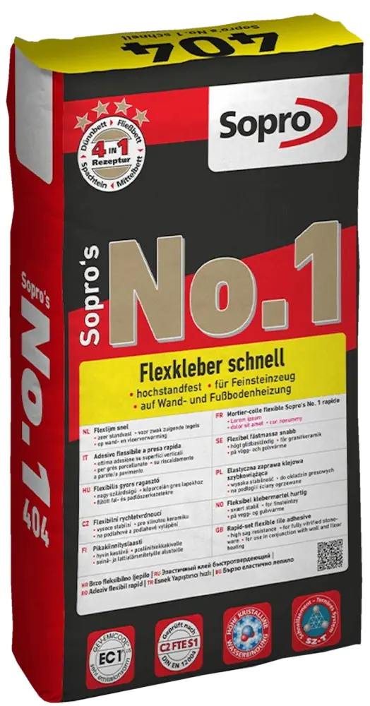 Fliesenkleber Sopro 404 Sopro's No.1 schnell Flexkleber 25 kg - No.1 404