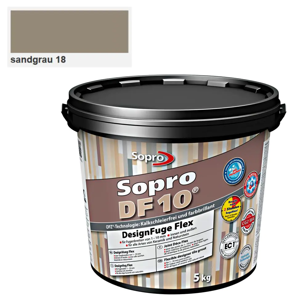 Fugenmasse Sopro 105505 Designfuge Flex DF 10 sandgrau 18 - 5 kg