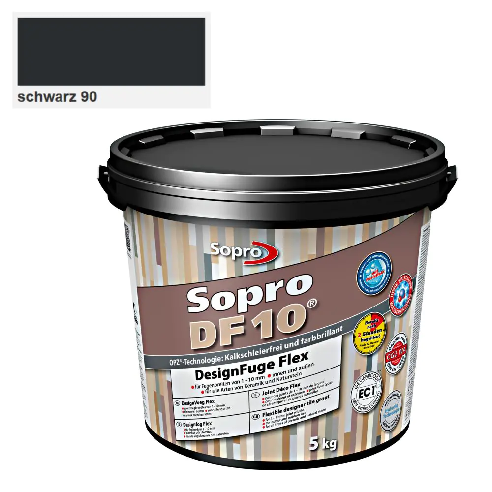 Fugenmasse Sopro 106105 Designfuge Flex DF 10 schwarz 90 - 5 kg