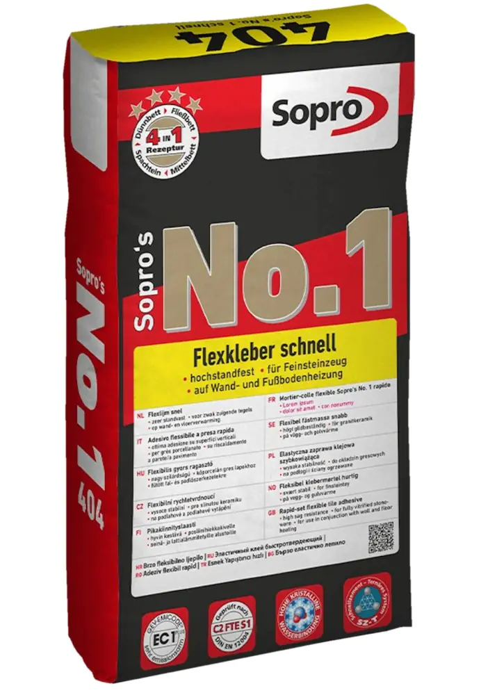 Fliesenkleber Sopro 404 Sopro's No.1 schnell Flexkleber 5 kg - No.1 404