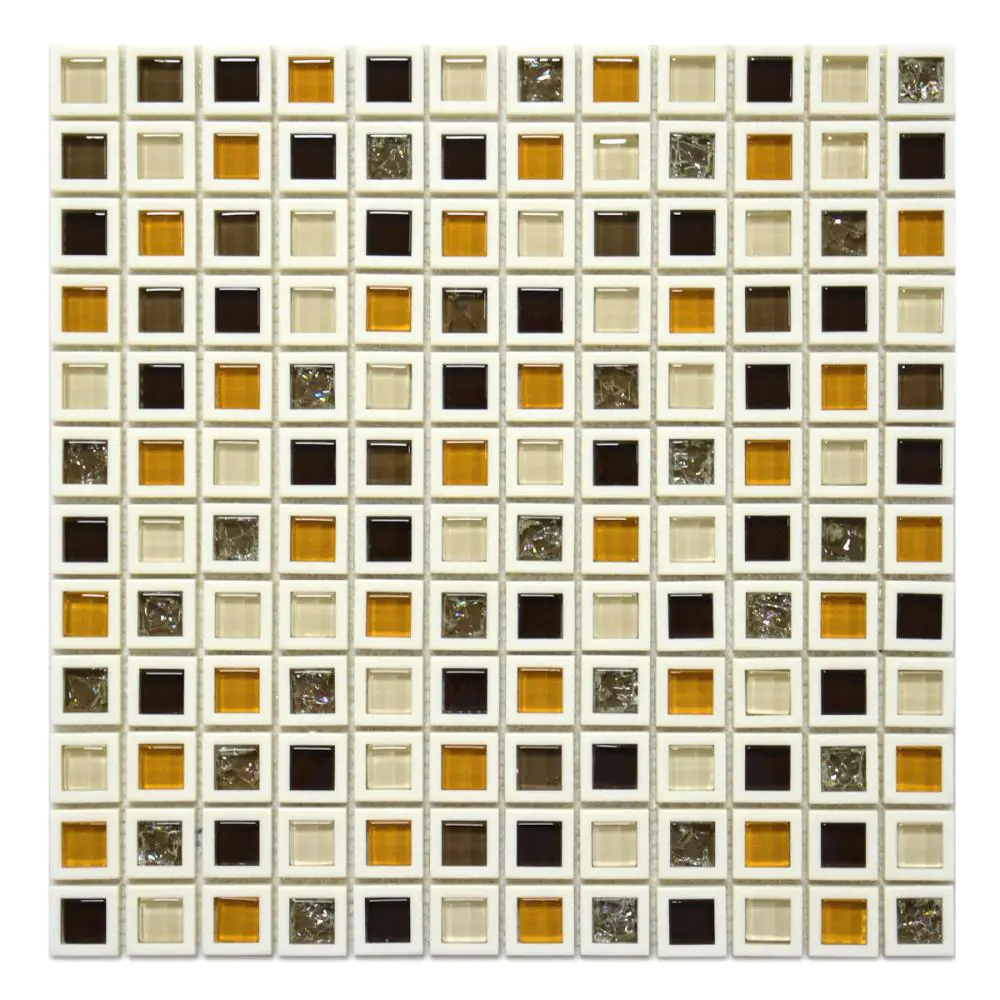 Mosaik HJ HLK007 ABS weiß braun orange 30x30 cm I.Sorte