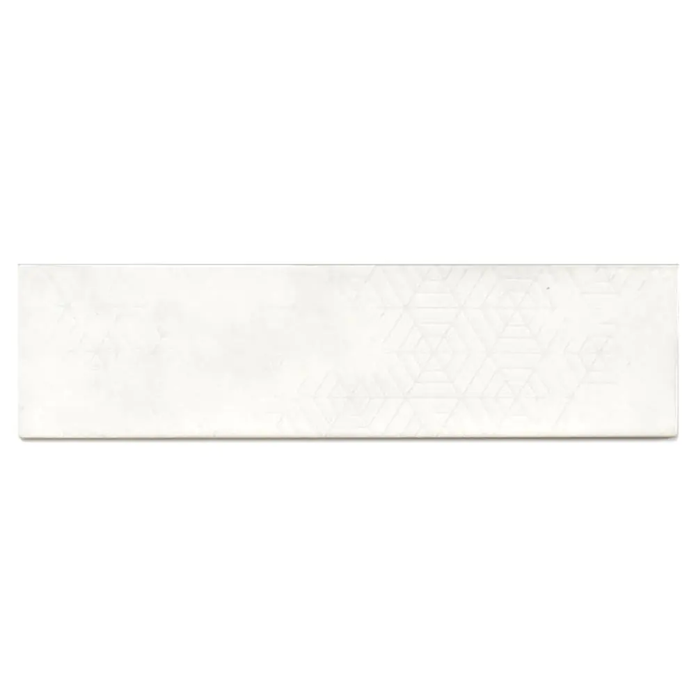 Wandfliese Dekor Cifre Omnia white brillo weiß 7,5x30 cm I.Sorte