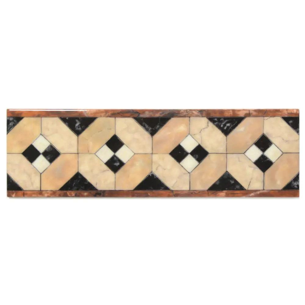 Bordüre Villeroy & Boch 1456 TL22 Palazzo Vecchio rot beige schwarz 7,5x25 cm I.Sorte