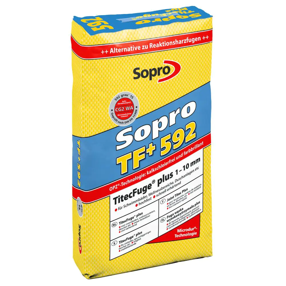 Fugenmasse Sopro 59215 TitecFuge plus 1-10 mm, hochfest grau 15 kg - TF+